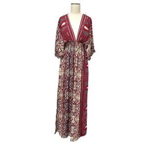 Perry Walker Carmen II Anthropologie Sheth Boho Kaftan Silk Cover-up